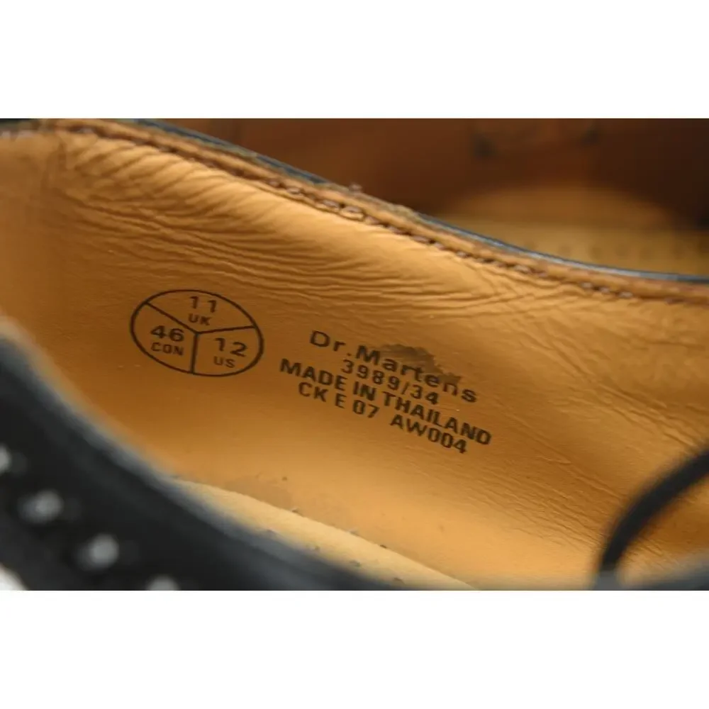 Dr Marten Bex Smooth Leather Brogue Shoes Mens 12 Black White Lace-Up Comfort